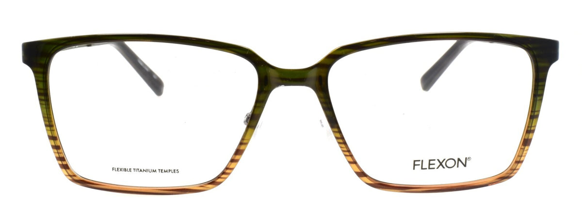 Flexon EP8010 315 Men's Glasses Olive Whiskey Gradient 54-16-145 Titanium Arms