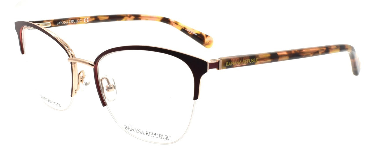 Banana Republic BR223 6K3 Women's Eyeglasses Half-rim 52-18-140 Burgundy / Gold