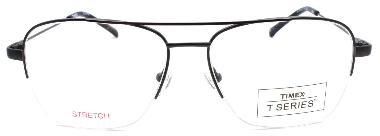 Timex 5:24 PM Men's Eyeglasses Aviator Half-rim Flex LARGE 58-16-150 Gunmetal