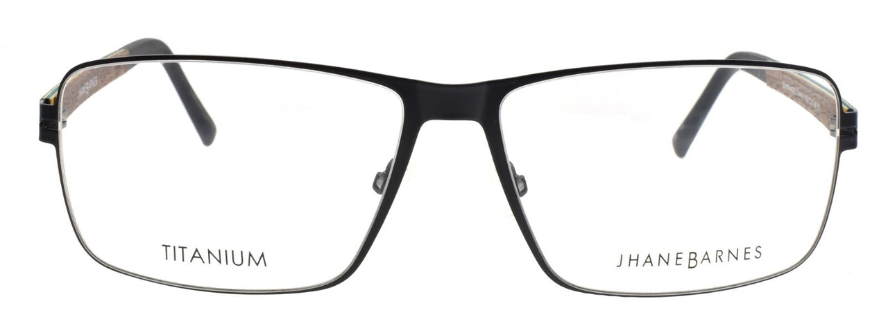 Jhane Barnes Quadrangle BK Men's Eyeglasses Frames 56-14-140 Black Titanium