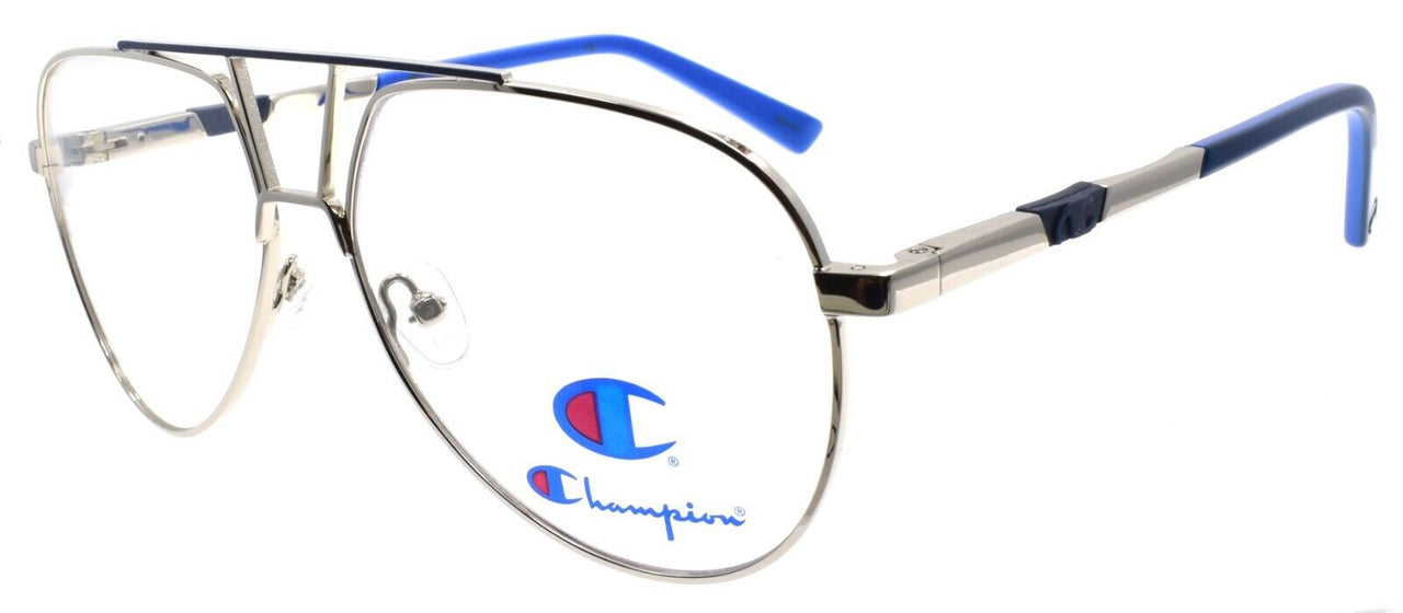 Champion Lou C03 Men's Eyeglasses Frames Aviator 57-14-147 Silver / Navy