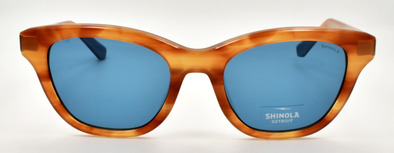 Shinola by Flexon SH1503S 245 Women's Sunglasses Cat Eye 52-20-145 Amber Horn