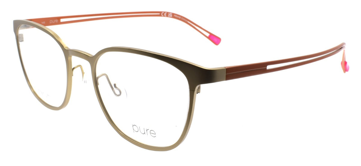Airlock Pure P-4014 719 Eyeglasses Frames Titanium 50-19-145 Matte Gold / Orange