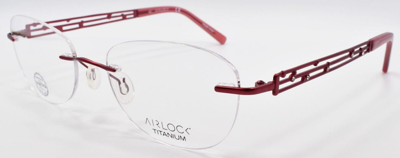 Airlock Charisma 202 604 Women's Glasses Rimless 51-18-140 Burgundy w/ Swarovski