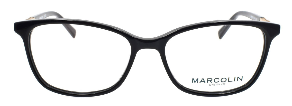 Marcolin MA5025 001 Women's Eyeglasses Frames Cat Eye 52-15-140 Black