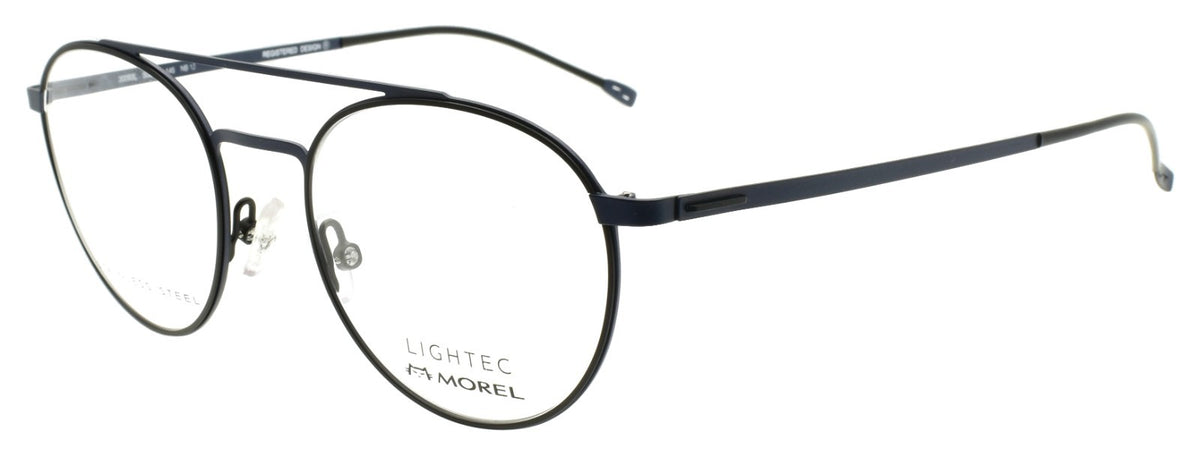 LIGHTEC 30093L NB12 Morel Men's Eyeglasses Frames Aviator 50-20-145 Black Blue