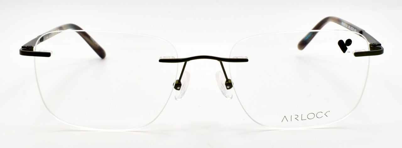 Airlock Prosper 202 305 Men's Eyeglasses Frames Rimless 53-18-140 Olive