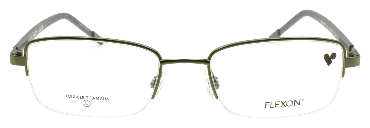 Flexon H6079 303 L Men's Glasses Frames Half-rim Satin Moss 52-19-145 Titanium