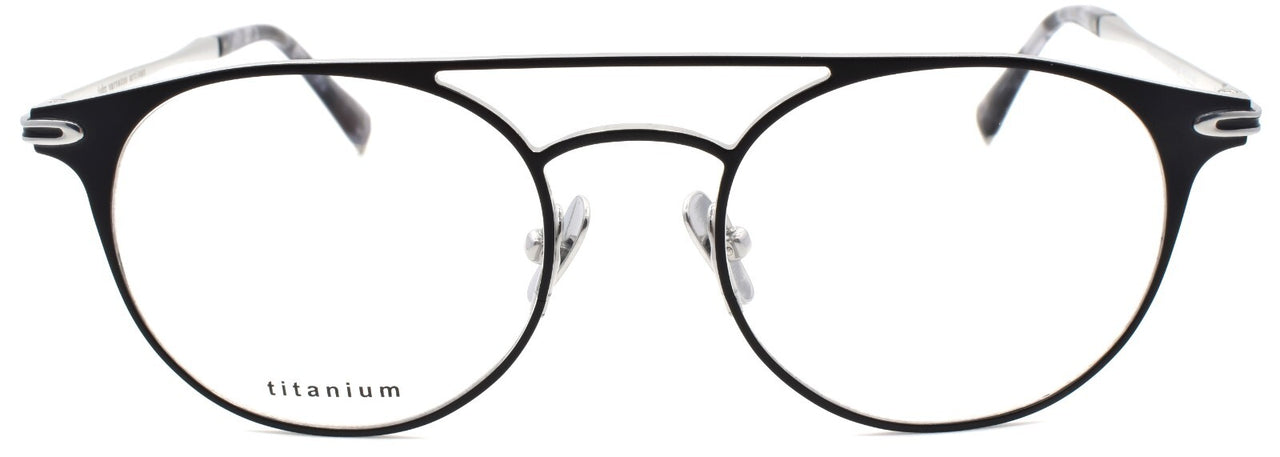 John Varvatos V169 Men's Eyeglasses Aviator Titanium 49-18-145 Black / Silver