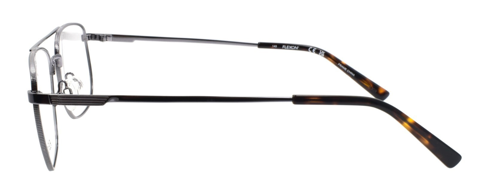 Flexon H6072 070 Men's Glasses Aviator 5217145 Gunmetal Flexible Titanium2