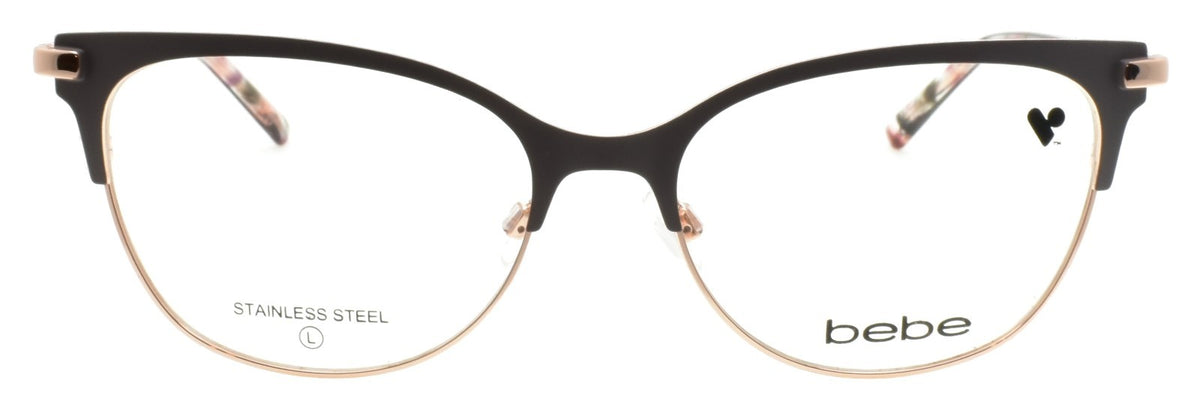 Bebe BB5224 020 Women's Eyeglasses Frames Cat Eye 55-17-140 Gray / Rose Gold