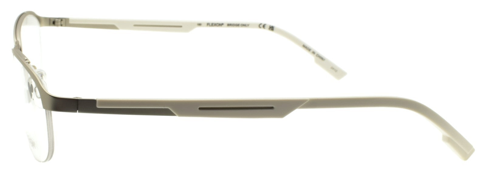 Flexon E1158 042 XL Men's Glasses Frame Half-rim Satin Silver 57-17-150 Titanium2