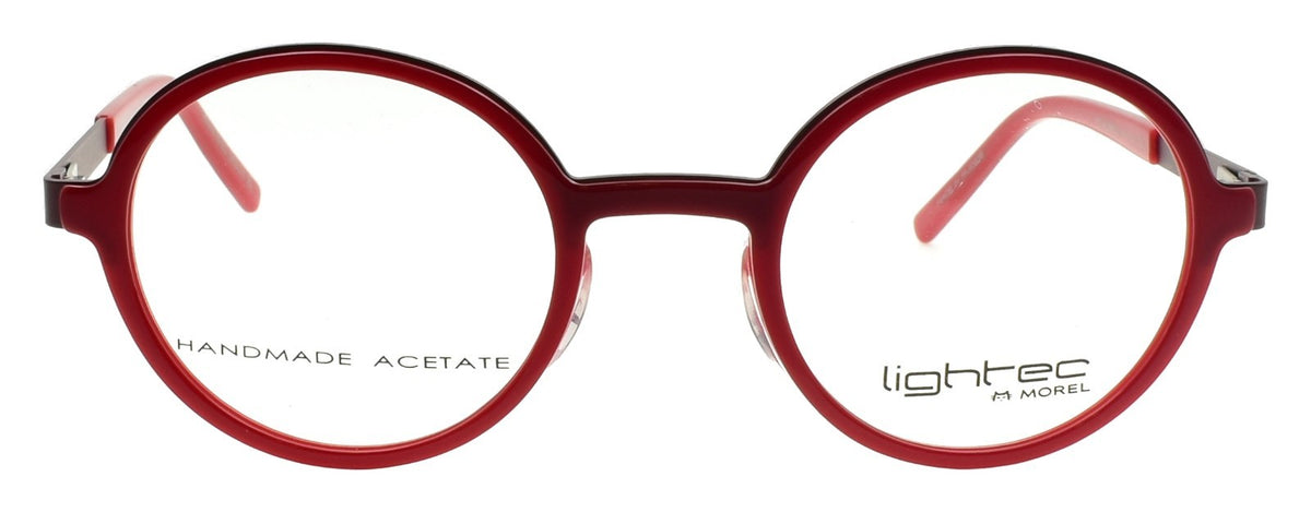 LIGHTEC 8248L RR011 Morel Men's Eyeglasses Frames Round 45-22-140 Red
