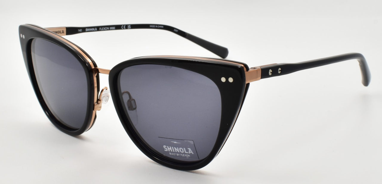 Shinola by Flexon SH2700S 001 Women's Sunglasses Cat Eye 55-16-140 Black