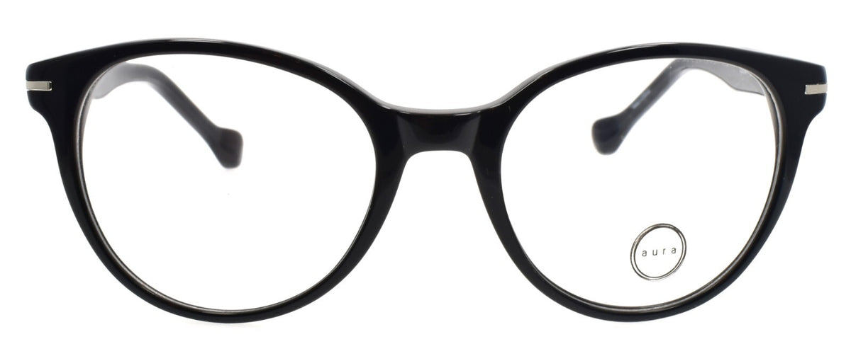 Aura Eyewear Uptown BLK Eyeglasses Frames Acetate 50-19-140 Black