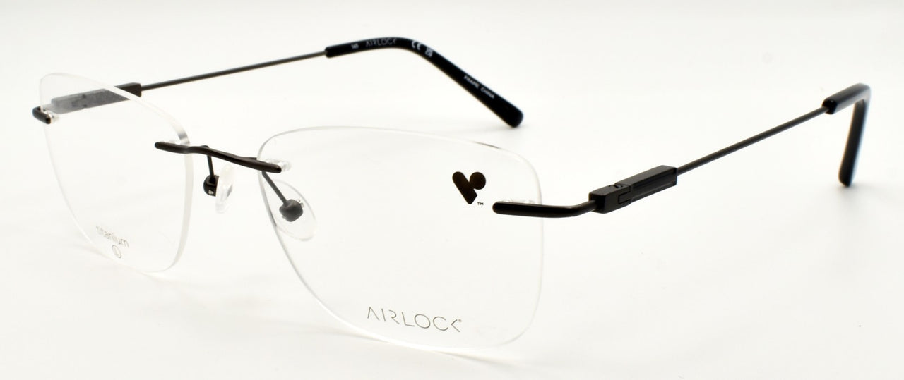 Airlock Crop 200 072 Men's Eyeglasses Frames Rimless 54-18-145 Satin Gunmetal