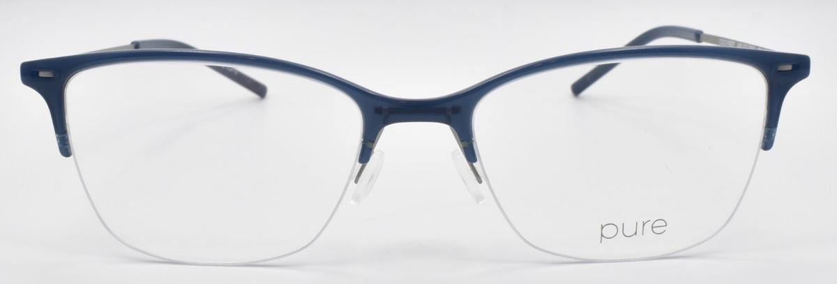 Airlock Pure 3005 434 Women's Eyeglasses Frames Half-rim 53-18-145 Blue Storm