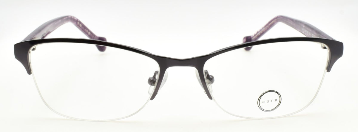 Aura Eyewear Iris GUN Women's Eyeglasses Frames Half-rim 52-17-135 Gunmetal