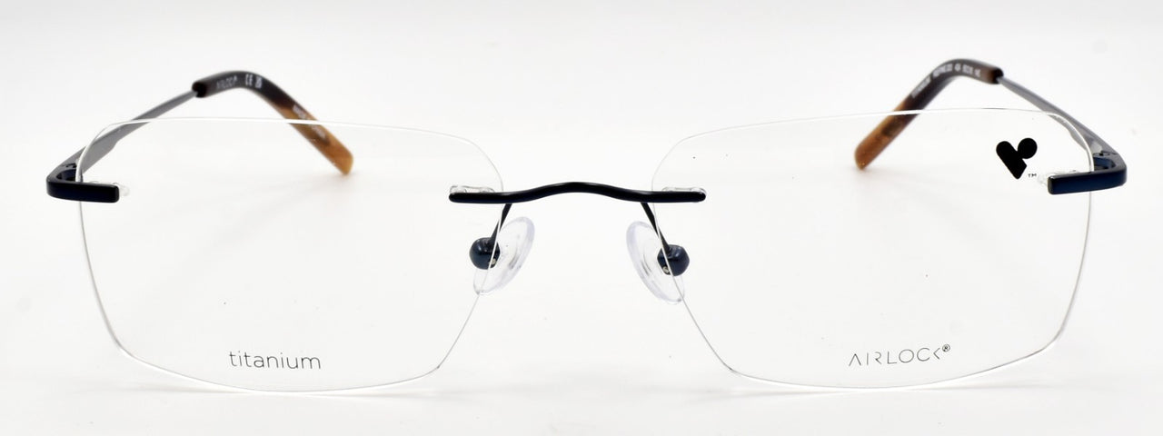 Airlock Refine 203 424 Men's Eyeglasses Frames Rimless 55-18-145 Navy