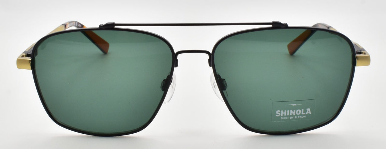 Shinola by Flexon SH2100S 072 Aviator Sunglasses 57-15-145 Satin Gunmetal & Gold