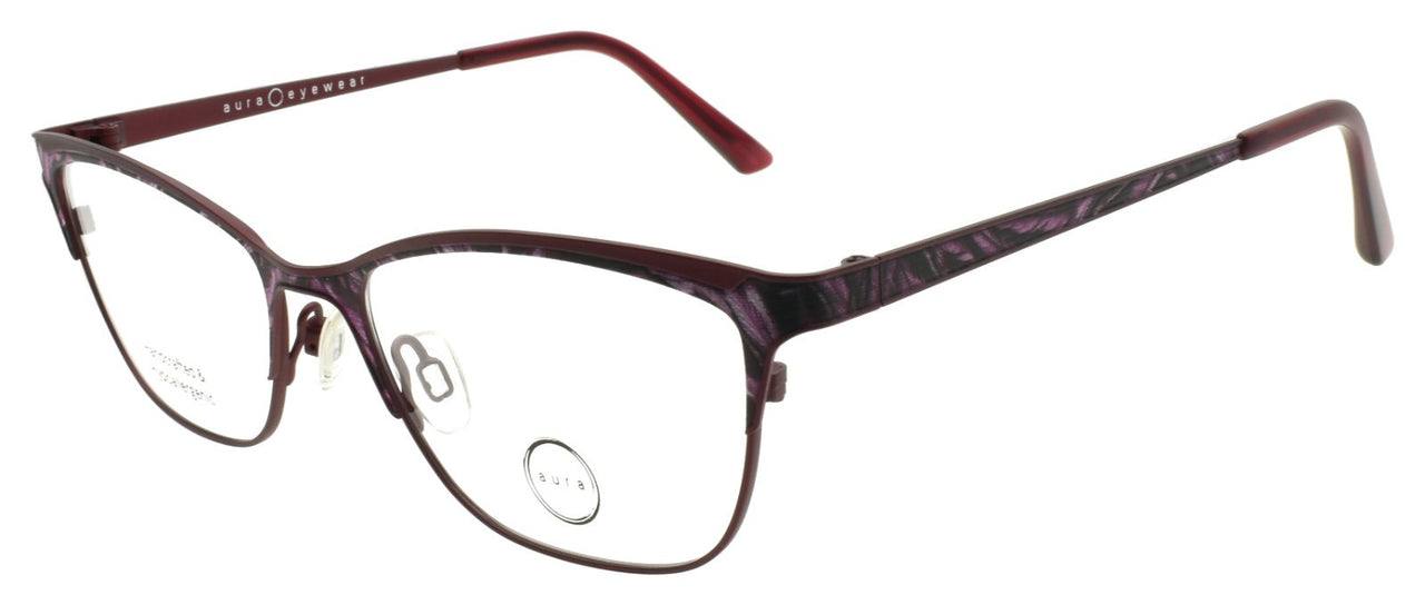 Aura Ares Women's Eyeglasses Frames Cat Eye 51-17-135 Red Hypoallergenic Korea