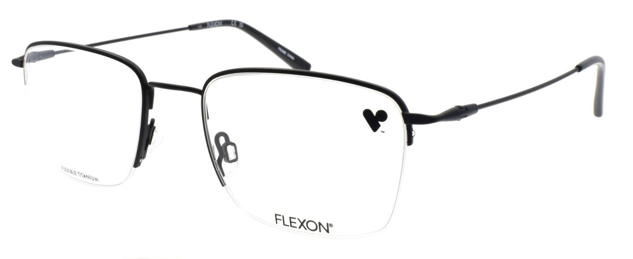 Flexon H6041 001  Men's Eyeglasses Half-rim Black 52-20-140 Flexible Titanium
