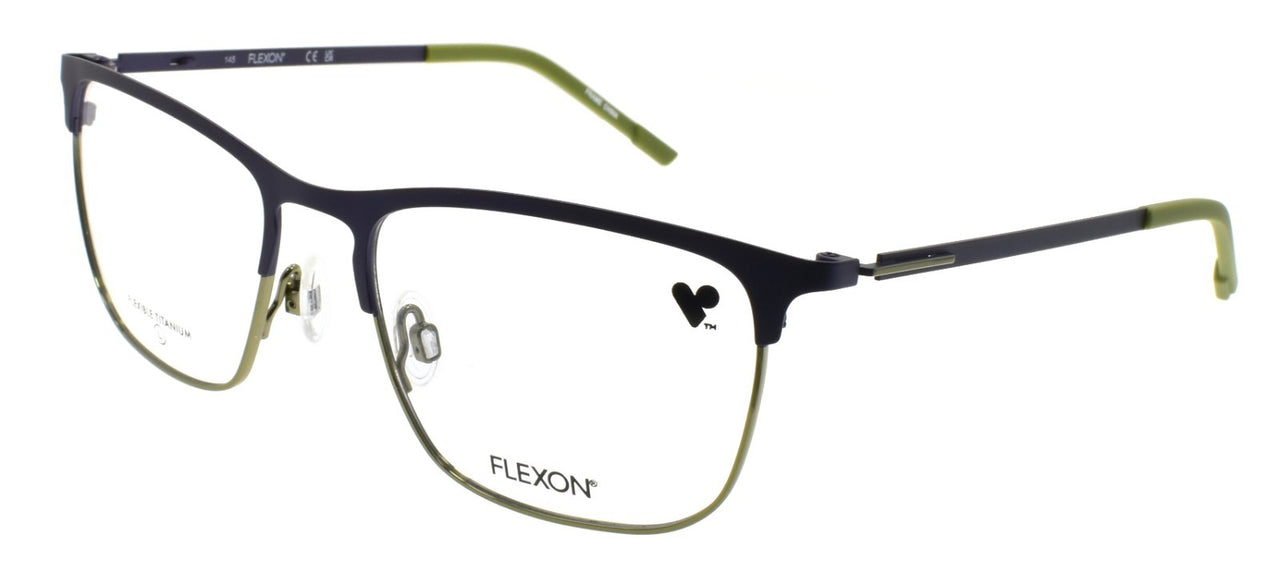 Flexon E1148 413 L Men's Glasses Matte Navy / Olive 53-18-145 Flexible Titanium