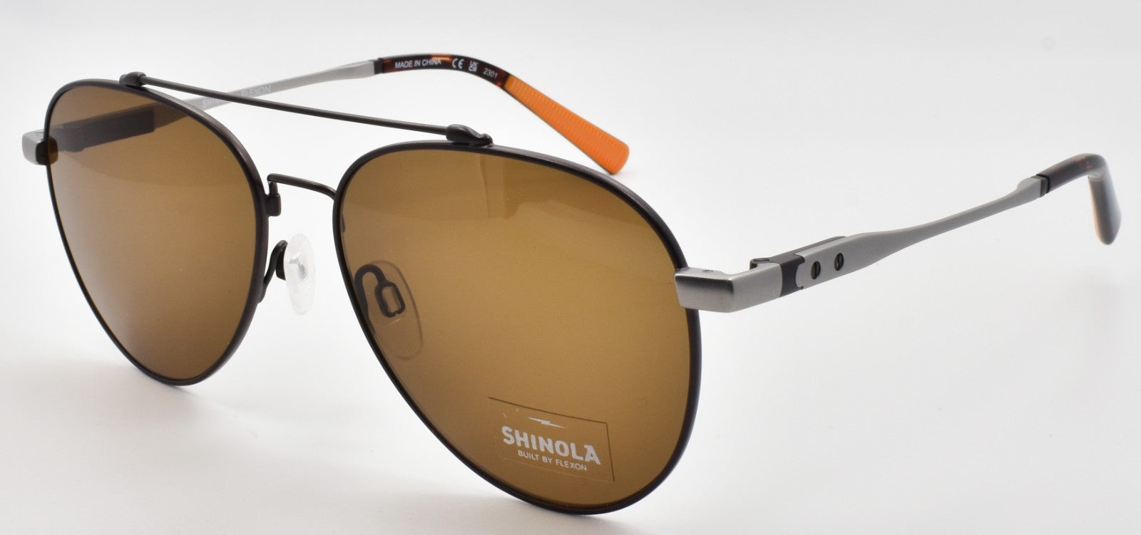 Shinola by Flexon SH2101S 071 Aviator Sunglasses 60-16-145 Satin Gunmetal Silver0