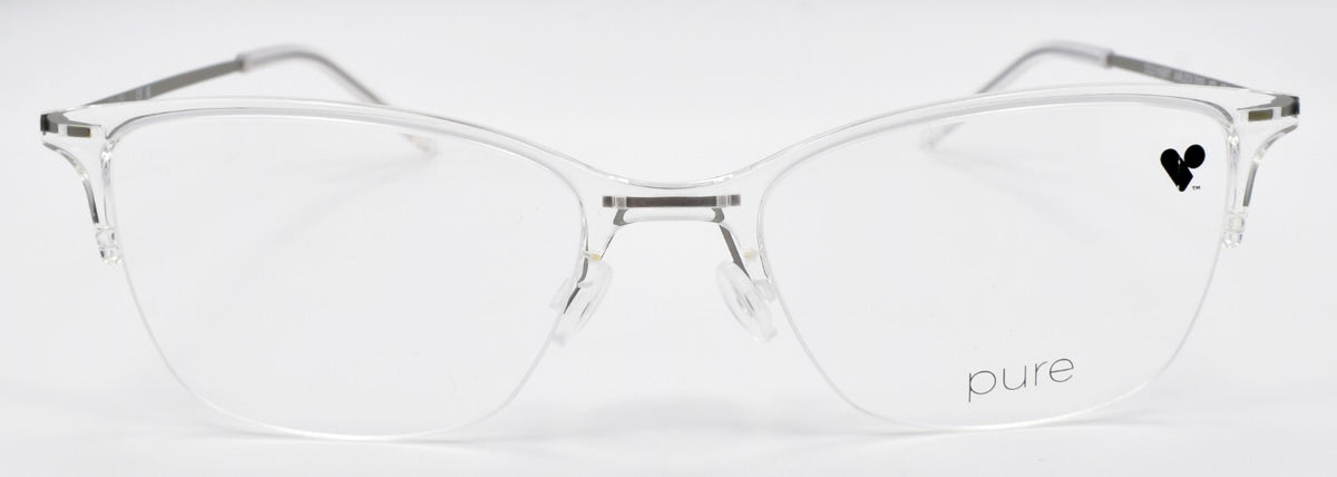 Airlock Pure 3005 971 Women's Glasses Frames Half-rim 53-18-145 Crystal Clear