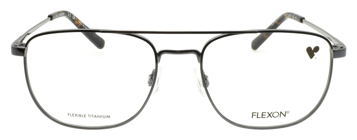 Flexon H6072 N 070 Men's Glasses Aviator 52-17-145 Gunmetal Flexible Titanium