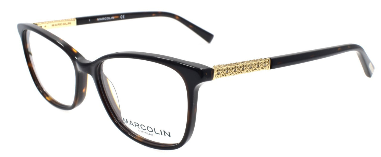 Marcolin MA5025 052 Women's Eyeglasses Frames Cat Eye 52-15-140 Dark Havana