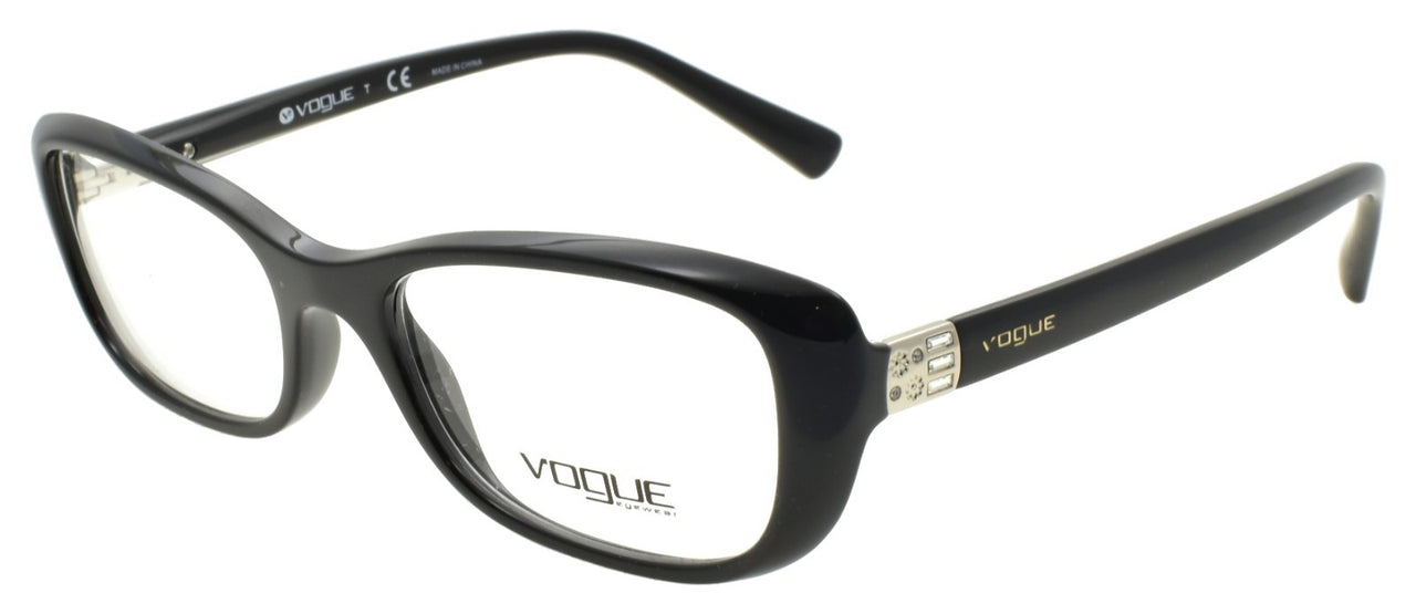 Vogue VO 5191-B W44 Women's Eyeglasses Frames 50-17-135 Shiny Black / Crystals0