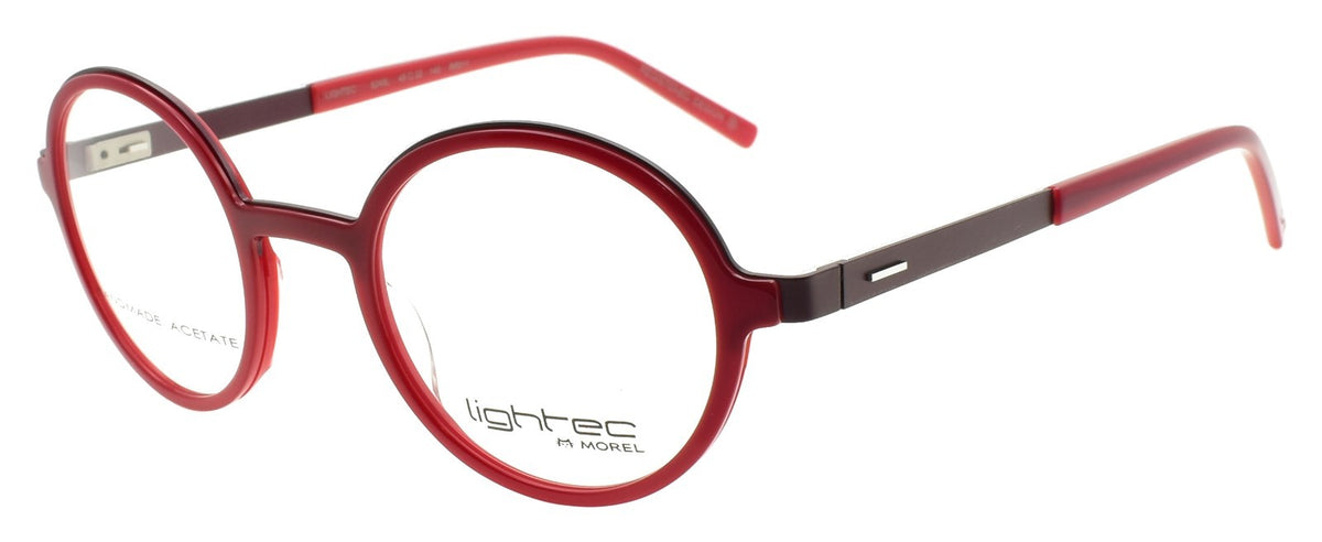LIGHTEC 8248L RR011 Morel Men's Eyeglasses Frames Round 45-22-140 Red