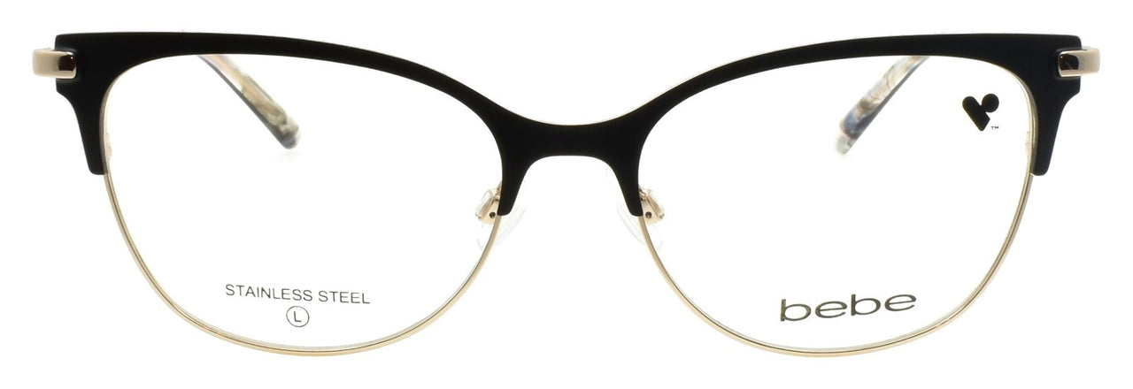 Bebe BB5224 001 Women's Eyeglasses Frames Cat Eye 55-17-140 Jet Black / Gold