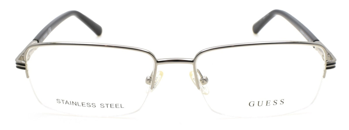GUESS GU50044 010 Men's Half-Rim Eyeglasses Frames 57-17-145 Light Nickeltin