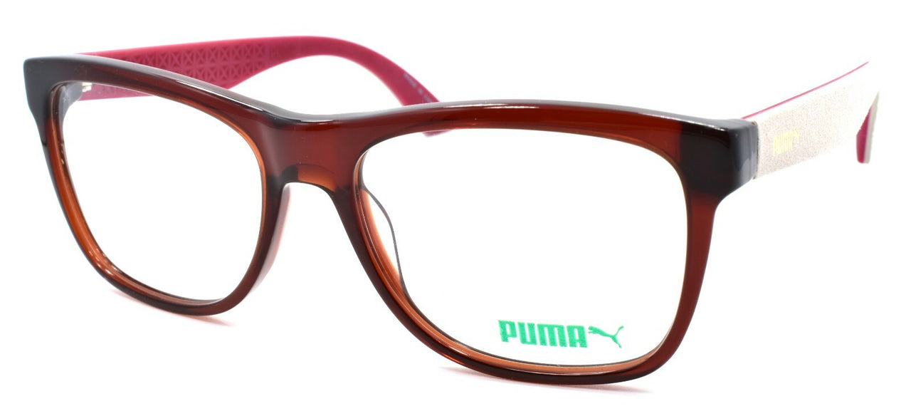 PUMA PU0044O 005 Unisex Eyeglasses Frames 54-17-140 Red & Ivory w/ Suede