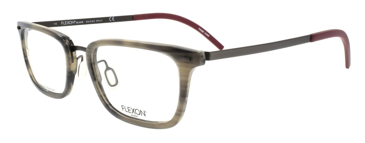 Flexon B2021 021 Men's Eyeglasses Grey Horn 54-20-145 Flexible Titanium
