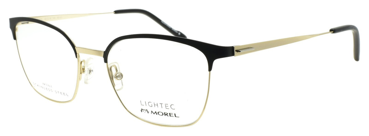 LIGHTEC 30163L ND10 Morel Eyeglasses Frames 52-18-140 Black / Gold