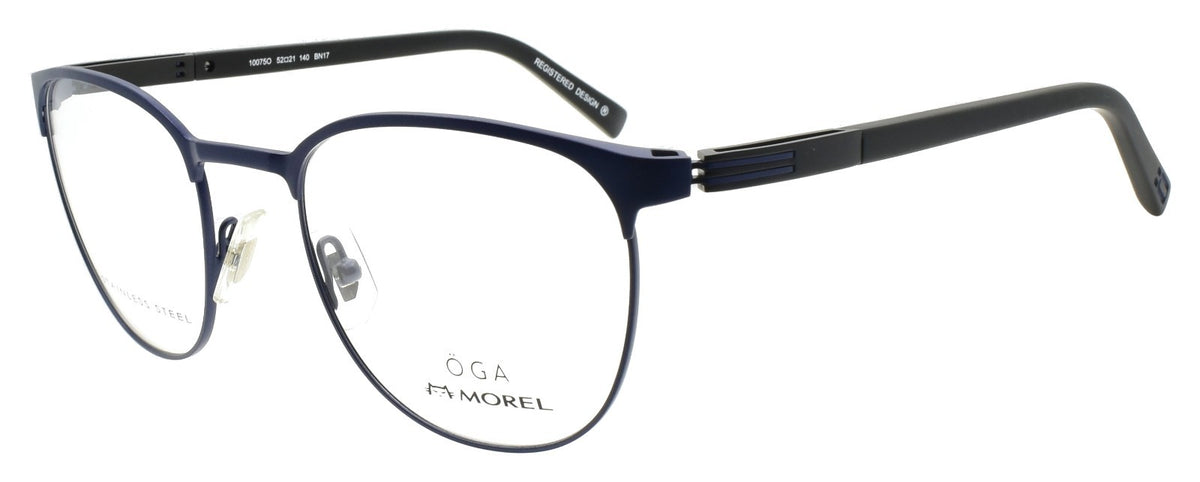 OGA 10075O BN17 Morel Men's Eyeglasses Frames 52-21-140 Blue / Black