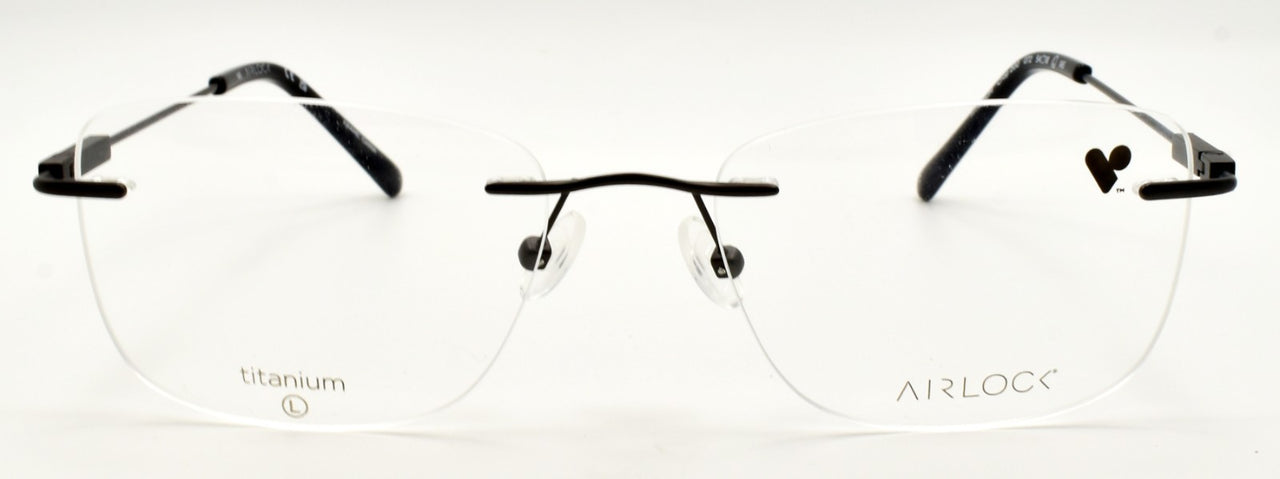 Airlock Crop 200 072 Men's Eyeglasses Frames Rimless 54-18-145 Satin Gunmetal