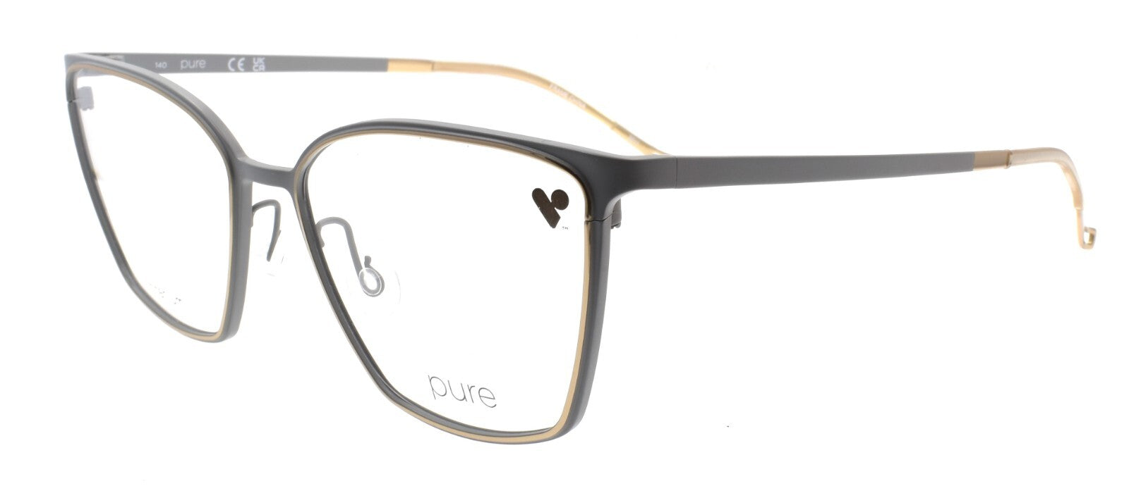 Airlock Pure P-5011 020 Women's Glasses Cat-Eye Titanium 54-16-140 Matte Grey0