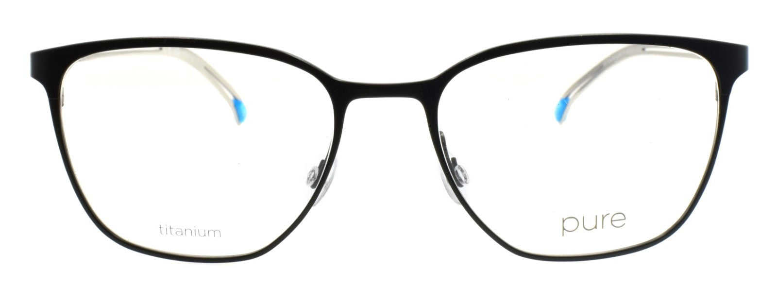 Airlock Pure P-5013 003 Women's Glasses Cat-Eye Titanium 53-18-145 Black Silver1