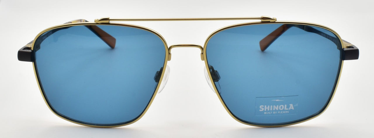 Shinola by Flexon SH2100S 718 Aviator Sunglasses 59-15-145 Satin Gold & Gunmetal