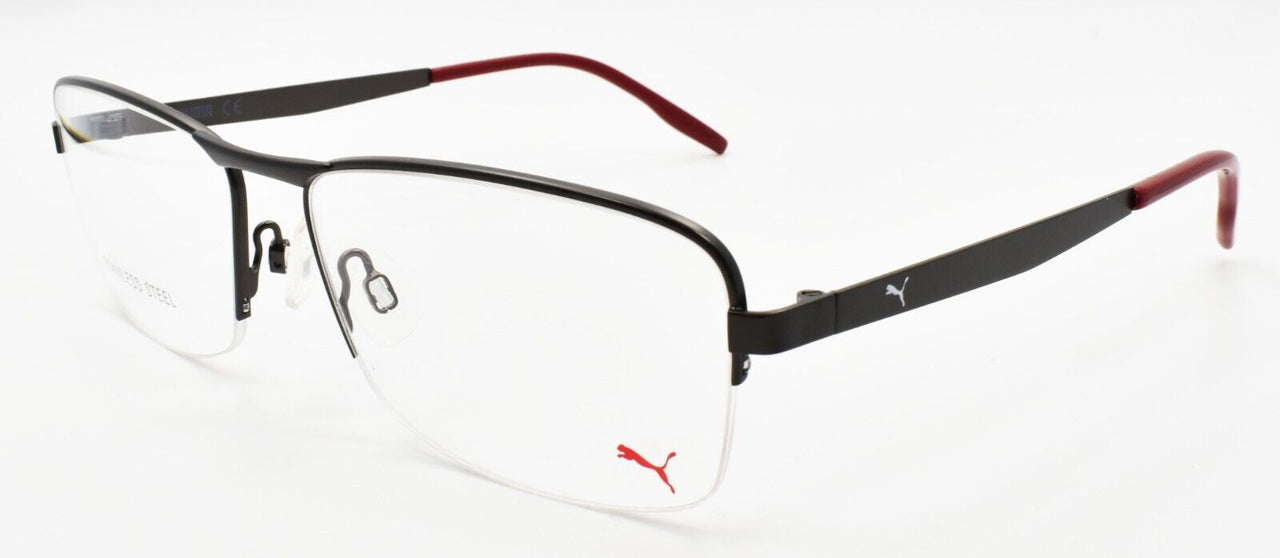 PUMA PE0132O 003 Men's Eyeglasses Frames Half-Rim 59-17-140 Ruthenium