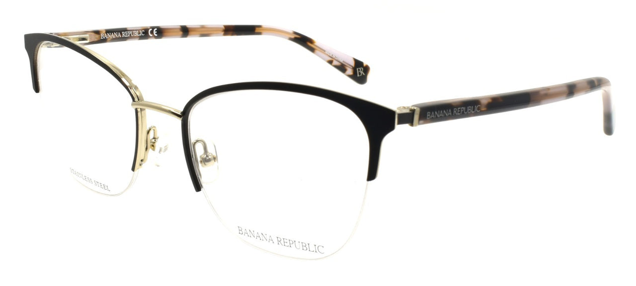Banana Republic BR223 I46 Women's Glasses Frames Half-rim 52-18-140 Black / Gold