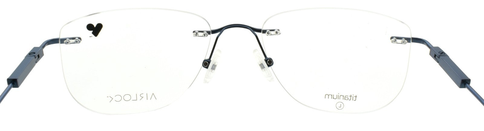 Airlock Crop 202 N 414 Men's Eyeglasses Frames Rimless 53-18-145 Satin Navy Blue3