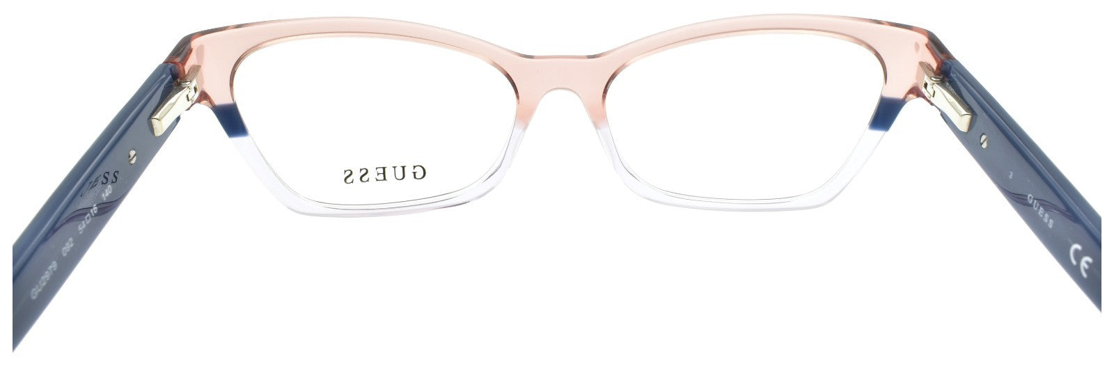 GUESS GU2979 092 Women's Eyeglasses Frames Cat Eye 54-16-140 Blue / Pink Crystal3