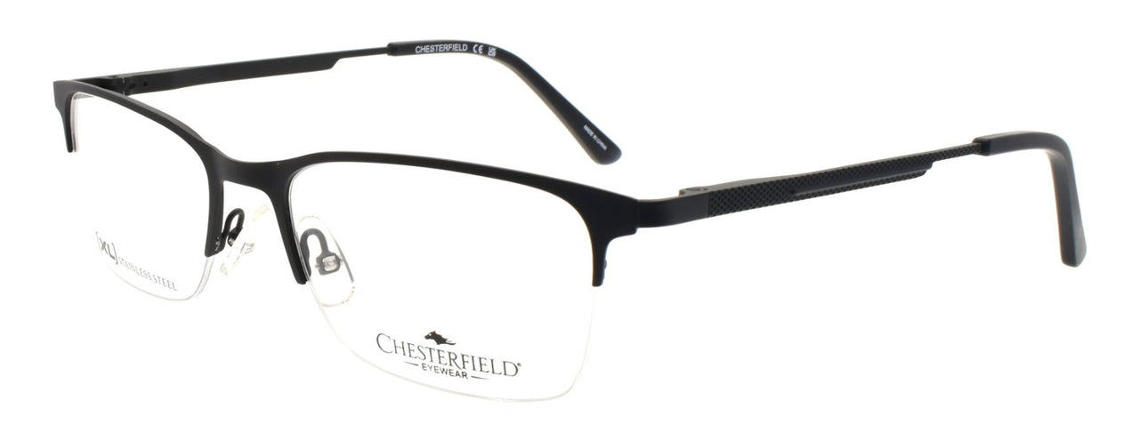 Chesterfield CH108 XL 003 Men's Eyeglasses Frames Half-rim 56-19-150 Matte Black