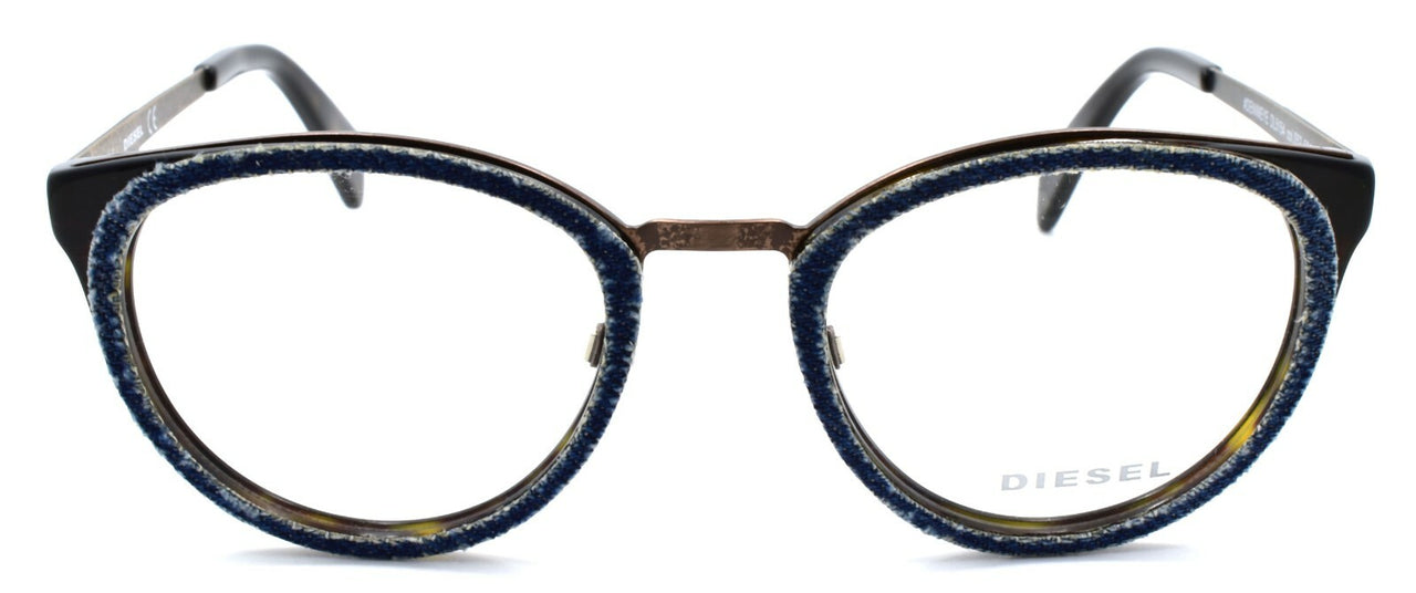 Diesel DL5154 052 Unisex Eyeglasses Frames 50-20-145 Blue Denim on Dark Havana