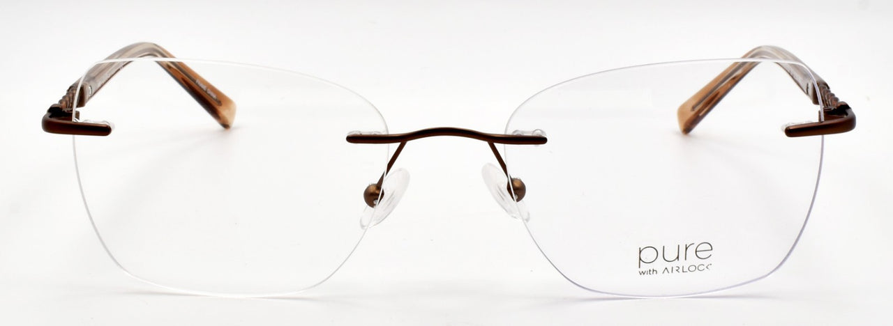 Airlock Charmed 203 201 Women's Eyeglasses Frames Rimless 52-18-140 Brown